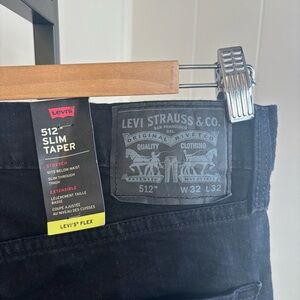 Levi’s 512 Slim Taper Black Cotton Stretch Indie Sleaze Denim Jeans Mens 32x30.5